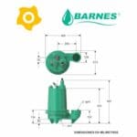 Electrobomba Aguas residuales NE320-2-220 y 440 Barnes 003