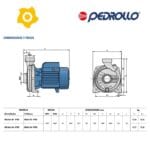 Electrobomba Centrifuga NGA PRO Pedrollo Dimensiones