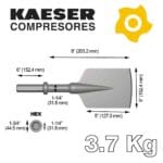 Punta pala 1 1.4 pulg Kaeser Dimen