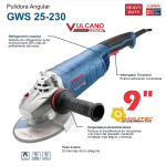 Pulidora 9P Bosch GWS 25-230 Vulcano, 06018F40G1, Tec Data