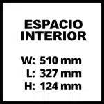 Maletin plastico 12Kg Einhell, E-Box S35, 4530045 Espacio interior