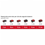 Minipulidora Inalámbrica Einhell 4.5 pulg AXXIO 18-115 Q 4431150 detalle rendimiento bateria