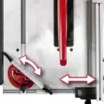 Sierra de banco Einhell 10pulg 2.000 W TS 2025 - 1 U detalle manejo