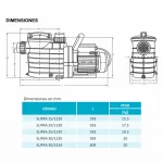 Electrobomba Piscina Aqua Pak Supra 30-1230 Dimensiones
