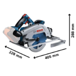 Sierra Circular Inalambrica Bosch 5pulg GKS 18V-68 GC 06016B51E0 Dimenciones