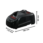 Cargador de Bateria Bosch 18V 8.0Ah GAL 1880 CV, 1600A015TK, dimensiones