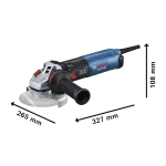 Minipulidora Bosch 5PULG GWS 17-125 S, 06017D03G0, Dimensiones