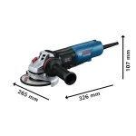 Minipulidora Bosch 5pulg GWS 17-125 PS, 06017D13G0, Dimensiones