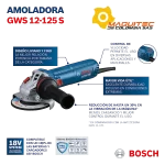 Minipulidora Bosch 5P GWS 12-125 S, 06013A60G1, catacteristicas