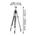 Tripode Bosch BT 300 HD, 0601091A00, vista dimensiones