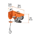 Polipasto Diferencial Electrico Truper 1000kg 1500W 16848 Dimensiones