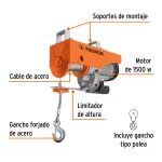 Polipasto Diferencial Electrico Truper 1000kg 1500W 16848 partes