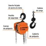 Polipasto Diferencial de Cadena Truper 1Ton 16824 vista partes
