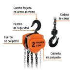 Polipasto Diferencial de Cadena Truper 2Ton 16826 partes