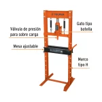 Prensa Hidraulica 12 Ton Truper tipo H con gato de botella, 13737, detalles