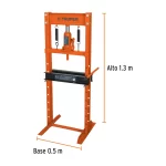 Prensa Hidraulica 12 Ton Truper tipo H con gato de botella, 13737, dimensiones