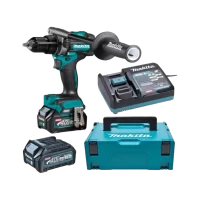 Taladro Percutor Inalámbrico Makita 1/2Pulgada 40V Brushless 2Bat + Cargador HP001GM201