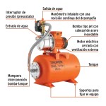 Sistema de Presión Hidroneumático Truper 24lt 12hp Horizontal 1007 uso