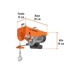 Polipasto Diferencial Electrico Truper Guaya 600Kg 1180W 16846 Dimensiones