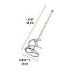 Varilla Mezcladora de materiales Truper 5.5Pulgada M14 101960 Dimensiones