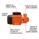 Electrobomba Periferica 1 x 1 12Hp Truper Expert 110v 10068 vista latt