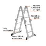 Escalera Multiposicion Aluminio Truper Tipo I 8E 3.2mt 200Kg 101905 vista caracteristicas