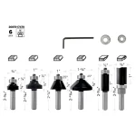 Fresas Ruteador Bosch Set X6Und Vastago 1QPulgada 2607017470 vista detalle