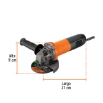 Minipulidora Angular Truper 4.5 800W 16683 Vista Dimensiones