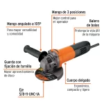 Minipulidora Angular Truper 4.5 800W 16683 Vista caracteristicas
