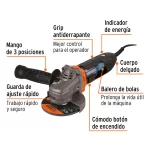 Minipulidora Angular Truper 4.5Pulg 850W 18156 Caracteristicas