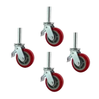 Rueda Giratoria PU 6" Vástago y Seguro X4Und