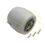 Rueda Nylon 75 x 70mm para Estibador Manual KW8070-2 vista Dimensiones