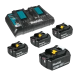 Bateria Makita 18V 6.0Ah XGT X4 Und + Cargador Doble BL1860B + DC18RD 198087-5