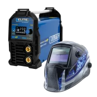 Soldador Inversor Elite 200 AMP – 110/220V ARC200XP Alum Inox + Careta de Soldadura Elite Variomatic 510