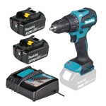 Taladro Percutor Inalambrico Makita 0.5P 65Nm 18v DHP490Z Brushless + Cargador + 2 Bateria