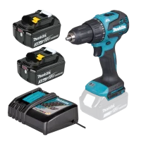Taladro Percutor Inalámbrico Makita 1/2" 65Nm 18v DHP490Z Brushless + Cargador + 2 Batería