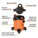 Aspiradora en Seco y Humedo Truper 4480w 19lt 101521 vista prt
