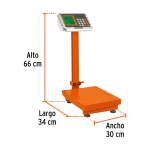 Bascula de Plataforma Truper 80kg 4v + Bateria 103112 vista med