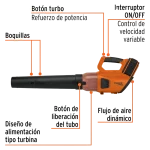 Soplador Aspiradora 17.000rpm 960w Truper 18145 vista ppl