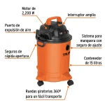 Aspiradora en Seco y Humedo Truper 2200w 15lt 101508 vista pt