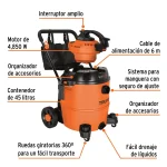 Aspiradora en Seco y Humedo Truper 4850w 60lt 101522 vista prt