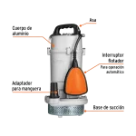 Electrobomba Bomba Sumergible Aguas Claras y Limpias 1 Des 1.0Hp Truper 127V 15003 vista dim