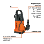 Electrobomba Bomba Sumergible Aguas Limpias 1 x 1-14 1.0Hp Truper 127V 12602 vista dim