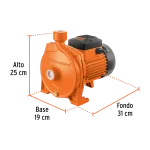 Electrobomba Centrífuga 1×1 34Hp Truper 127v 10073 vista dim