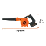 Soplador Inalambrica 16000rpm 20v Truper 103265 vista dim