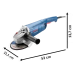 Pulidora 7 2200w Bosch 58 GWS 2200-180 06018F11G1 vista dim