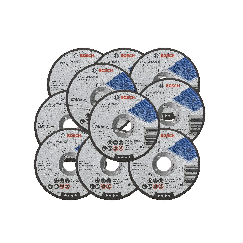 Disco Abrasivo Bosch 4-1/2" x 3/32" x 7/8" A30SBF Corte Metal x10