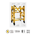 Mini Andamio Dielectrico Fibra de Vidrio 250kg 1.5mt Red Lift R001-HAND-MINI-COL vista tec