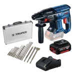 Rotomartillo SDS Plus Inalambrico 2.0J 18v Bosch GBH 180-LI Brushless + 1Batería + Cargador + Juego Puntas 15Pc vista ppl