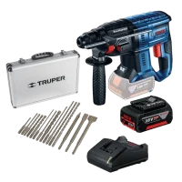 Rotomartillo SDS Plus Inalámbrico 2.0J 18v Bosch GBH 180-LI Brushless + 1Batería + Cargador + Juego Puntas 15Pc